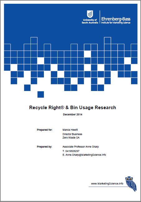 Recycle Right® advertising campaign Market Research (full report - 2014)