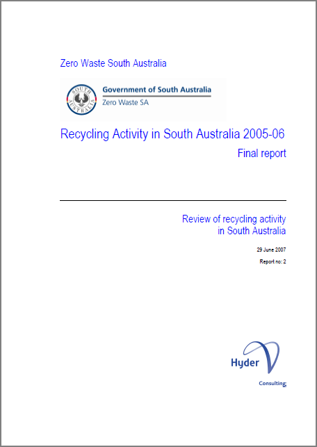 Recycling activity in South Australia 2005-06